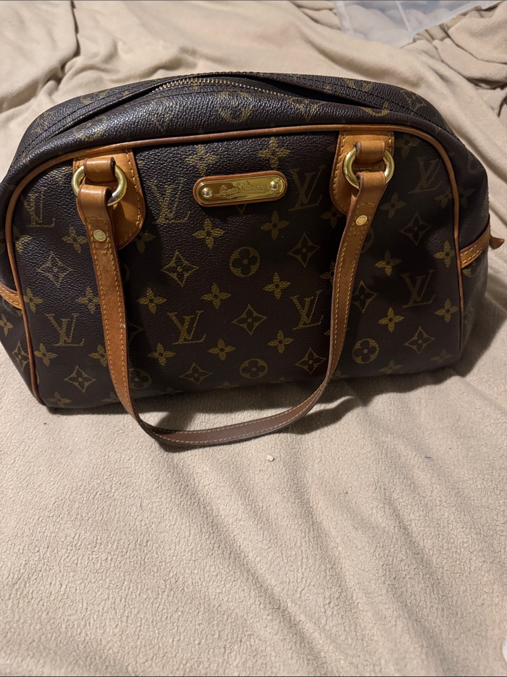 Louis Vuitton Monogram Canvas Dome Satchel - Brown with Tan Trim